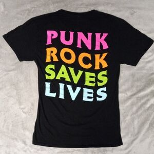 Punk Rock Saves Lives Black Unisex Tee Size M
